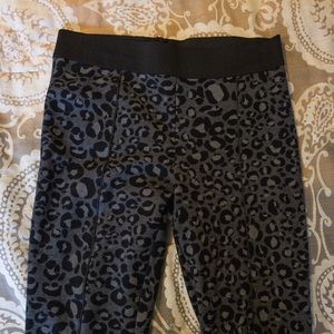 Grey leopard print dress pants